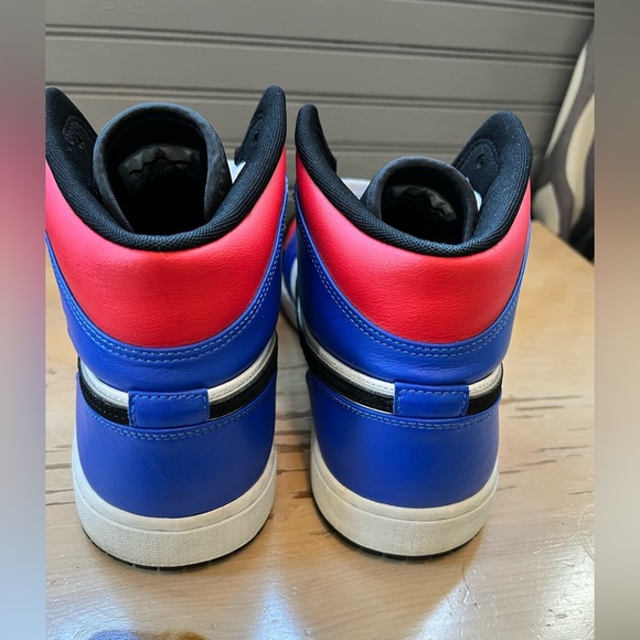 Nike Air Jordan 1 Mid Top 3 Bred/Royal/Chicago Retro Black Red Blue White Men 12 - Picture 4 of 10